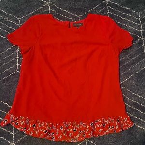 The Limited Red Short Sleeve Blouse